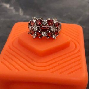 Size 9 Ruby Sterling Silver Ring /925